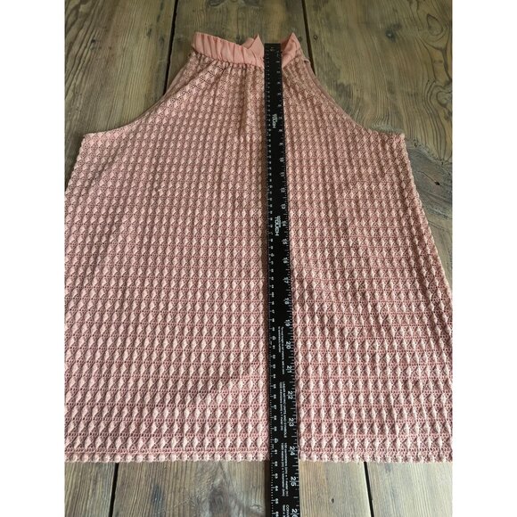 Onyx Apparel Sleeveless High Neck Blouse Womens M Knit Stretch Lined Coquette - Picture 7 of 7